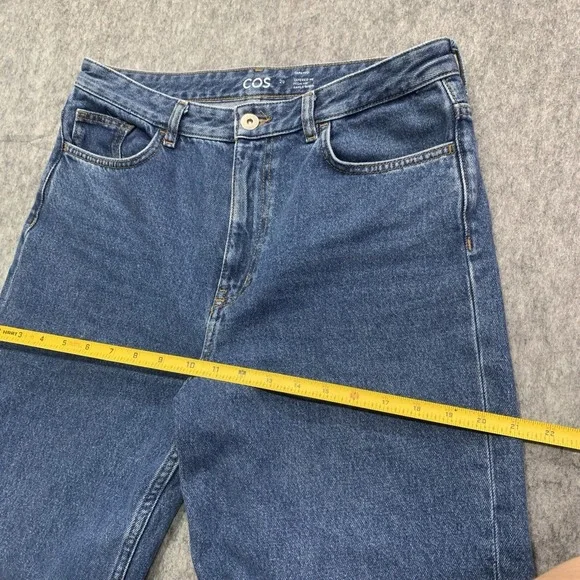 COS Women's High Rise Tapered Ankle Length Wide Leg Blue Jeans - Size 29 - Picture 11 of 15